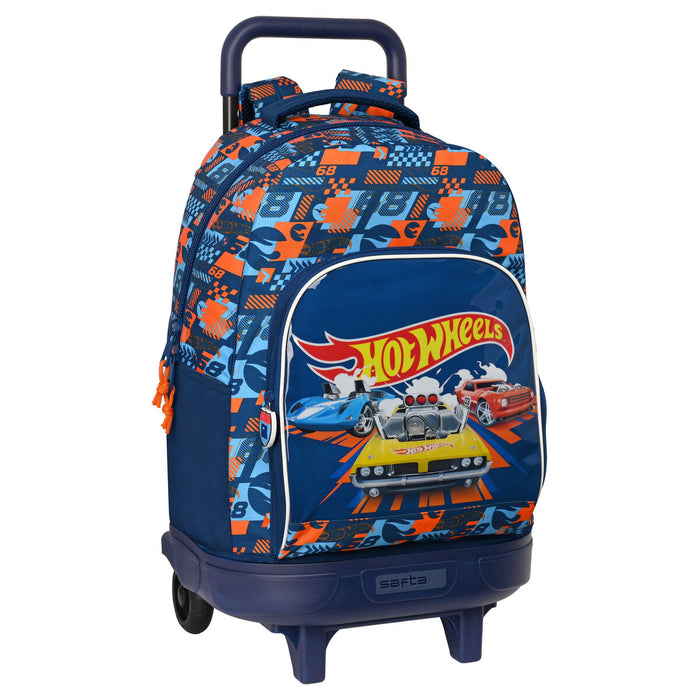 Ghiozdan cu Roți Hot Wheels Speed club Portocaliu 33 X 45 X 22 cm