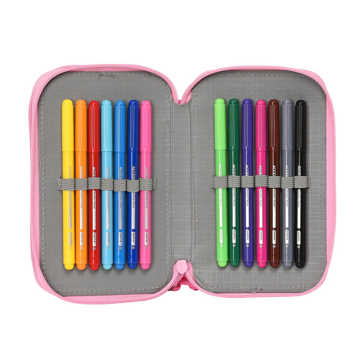 Penar cu Accesorii Barbie Girl Roz 12.5 x 19.5 x 4 cm (28 Piese)