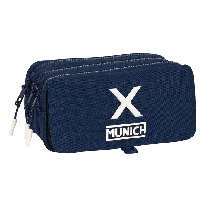Penar triplu Munich Marino Bleumarin (21,5 x 10 x 8 cm)