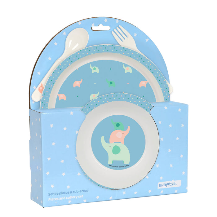 Set de Menaj pentru Copii Safta Elefantes (4 Piese)