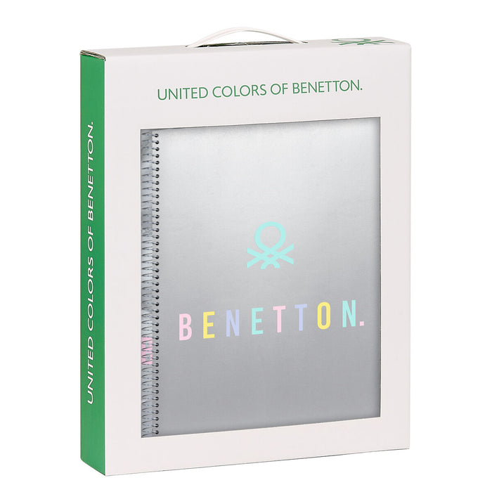 Set de Papetărie Benetton Silver Argintiu A4 2 Piese