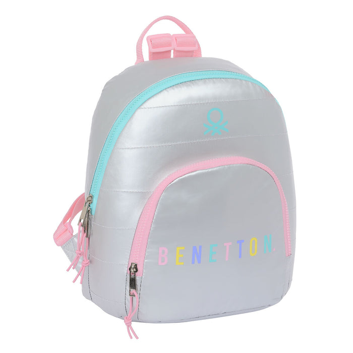 Rucsac Benetton Silver Mini Căptușit Argintiu 25 x 30 x 13 cm