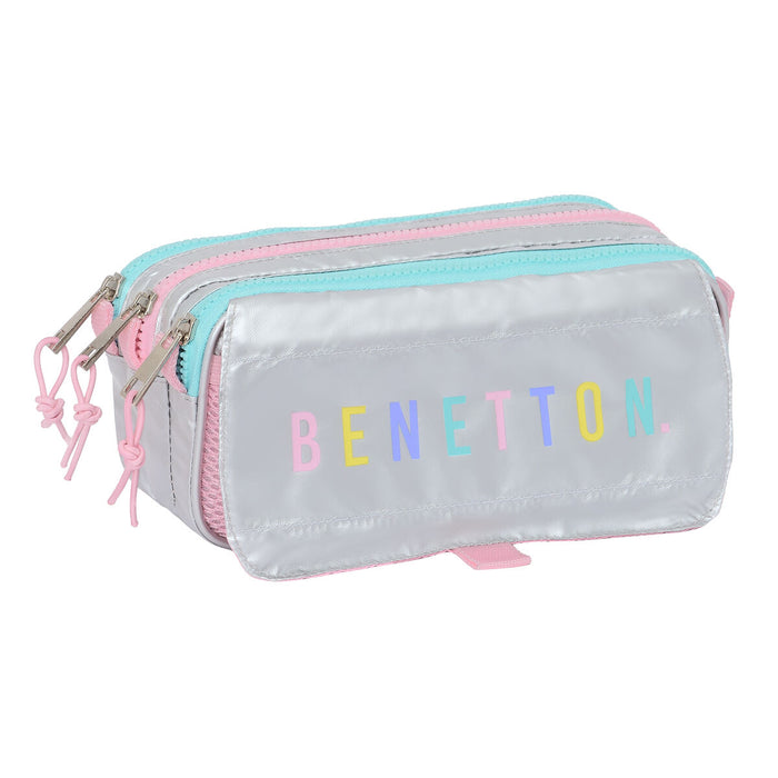Penar triplu Benetton Silver Argintiu 21,5 x 10 x 8 cm