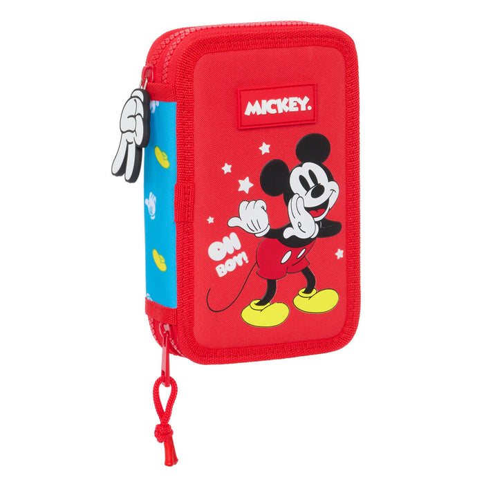 Creion dublu Mickey Mouse Clubhouse Fantastic Albastru Roșu 12.5 x 19.5 x 4 cm (28 Piese)