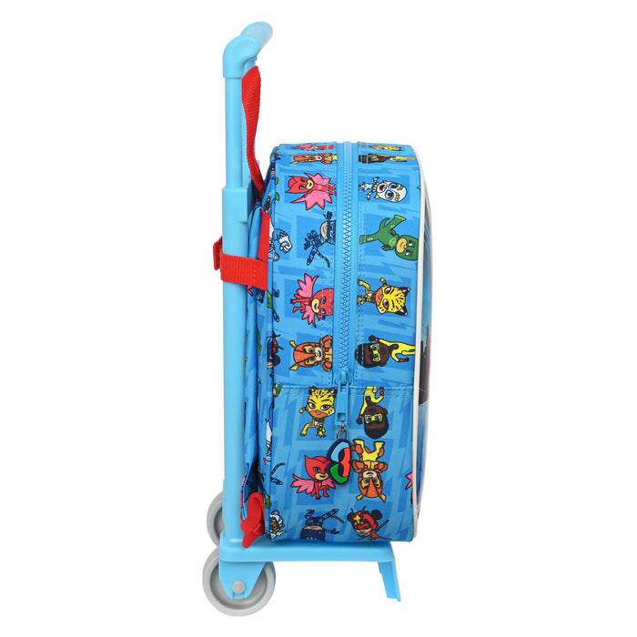 Ghiozdan cu Roți PJ Masks Albastru 22 x 27 x 10 cm