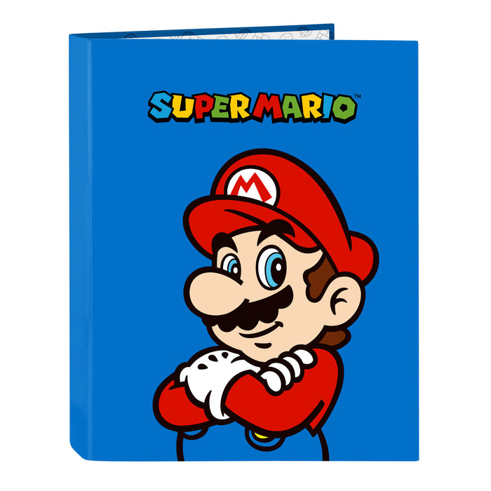 Biblioraft Super Mario Play Albastru Roșu A4 26.5 x 33 x 4 cm