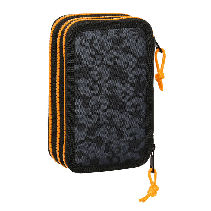 Penar Triplu Naruto 12.5 x 19.5 x 5.5 cm Negru Portocaliu (36 Piese)
