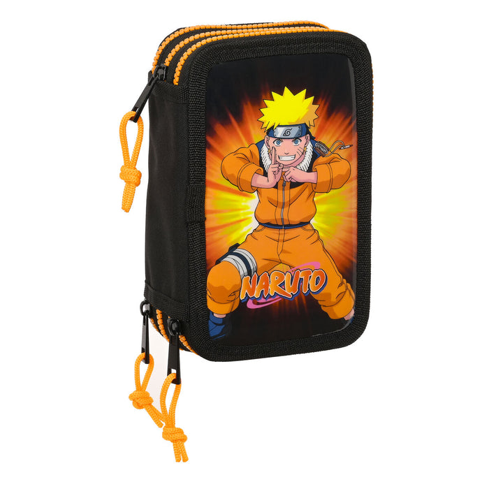 Penar Triplu Naruto 12.5 x 19.5 x 5.5 cm Negru Portocaliu (36 Piese)
