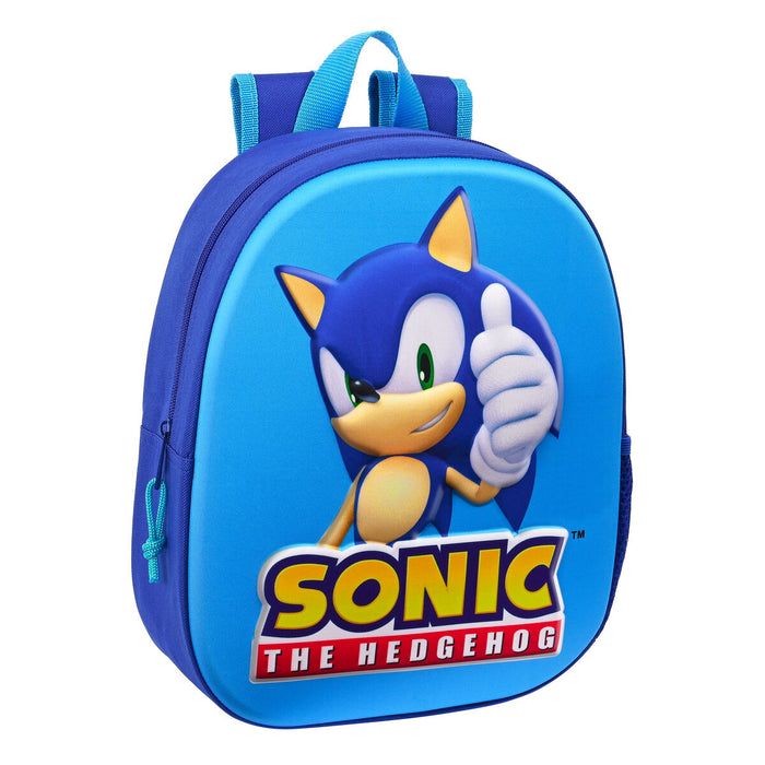 Ghiozdan 3D Sonic Speed Albastru 27 x 33 x 10 cm