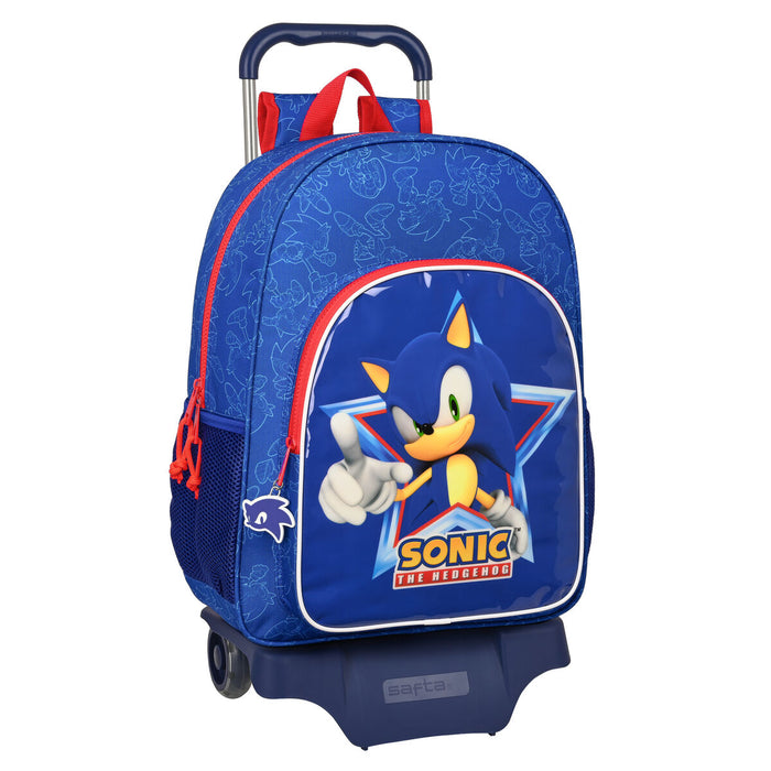 Ghiozdan cu Roți Sonic Let's roll Bleumarin 33 x 42 x 14 cm