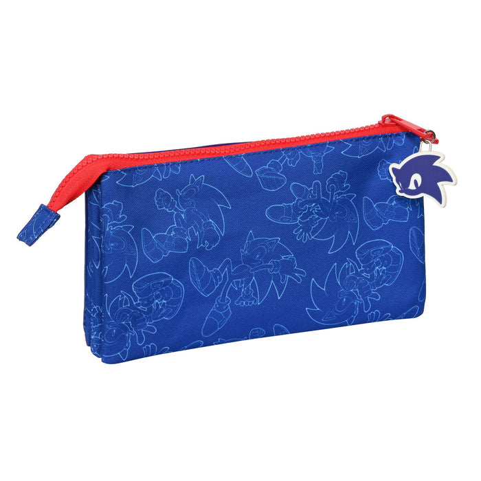 Penar triplu Sonic Let's roll Bleumarin 22 x 12 x 3 cm