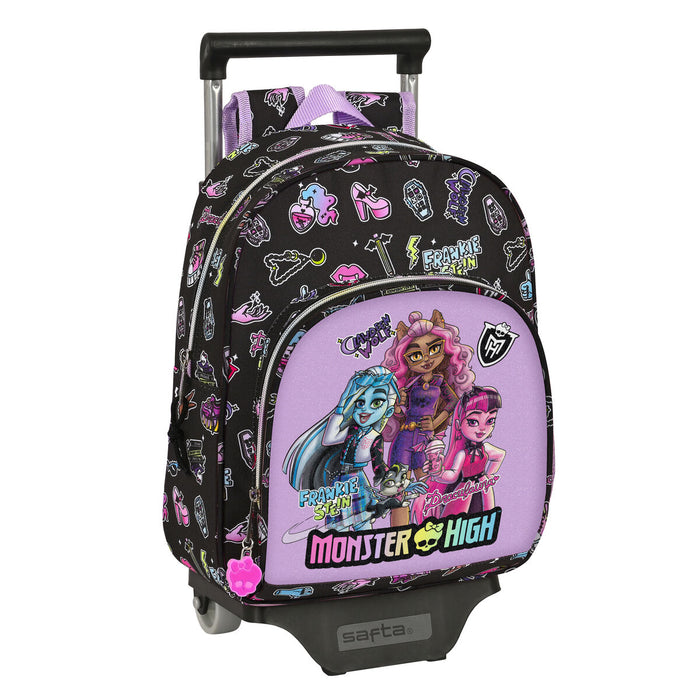 Ghiozdan cu Roți Monster High Creep Negru 28 x 34 x 10 cm