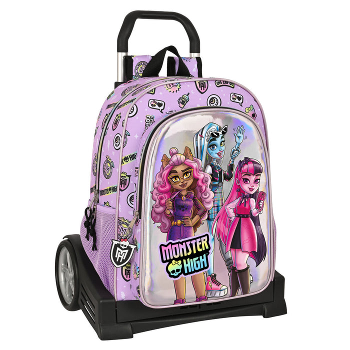 Ghiozdan cu Roți Monster High Best boos Liliachiu 33 x 42 x 14 cm