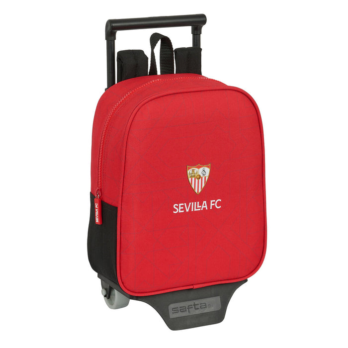 Ghiozdan cu Roți Sevilla Fútbol Club Negru Roșu 22 x 27 x 10 cm