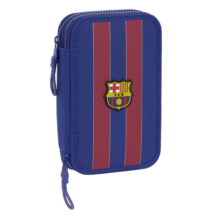 Creion dublu F.C. Barcelona Roșu Bleumarin 12.5 x 19.5 x 4 cm (28 Piese)