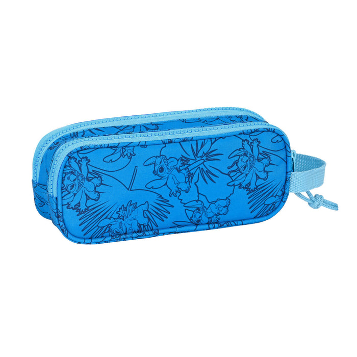 Penar Școlar Stitch Fermoar dublu Albastru 21 x 8 x 6 cm
