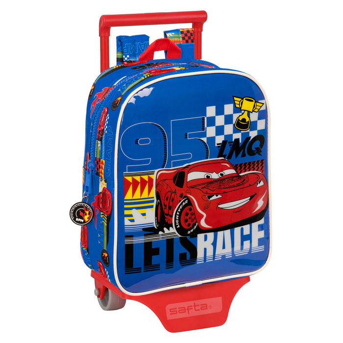 Ghiozdan cu Roți Cars Race ready Albastru 22 x 27 x 10 cm