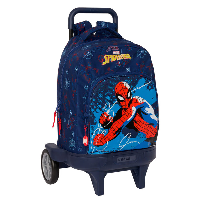 Ghiozdan cu Roți Spider-Man Neon Bleumarin 33 X 45 X 22 cm