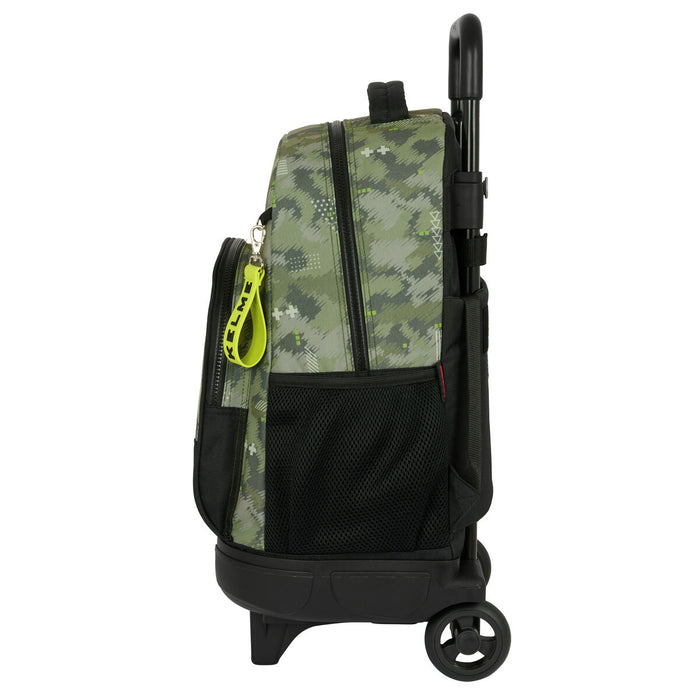 Ghiozdan cu Roți Kelme Travel Negru Verde 33 X 45 X 22 cm
