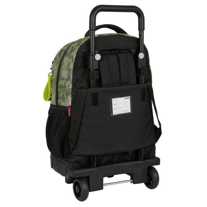 Ghiozdan cu Roți Kelme Travel Negru Verde 33 X 45 X 22 cm