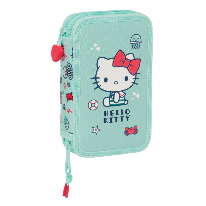 Creion dublu Hello Kitty Sea lovers Turquoise 12.5 x 19.5 x 4 cm (28 Piese)