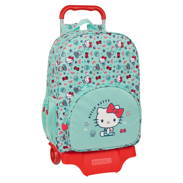 Ghiozdan cu Roți Hello Kitty Sea lovers Turquoise 33 x 42 x 14 cm