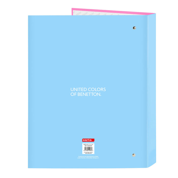 Biblioraft Benetton Spring Roz Albastru celest A4 26.5 x 33 x 4 cm