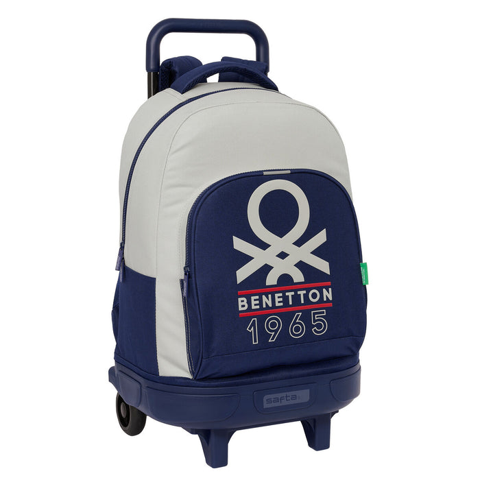 Ghiozdan cu Roți Benetton Varsity Gri Bleumarin 33 X 45 X 22 cm
