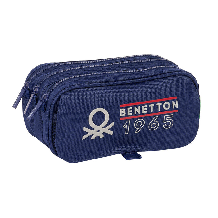 Penar triplu Benetton Varsity Gri Bleumarin 21,5 x 10 x 8 cm