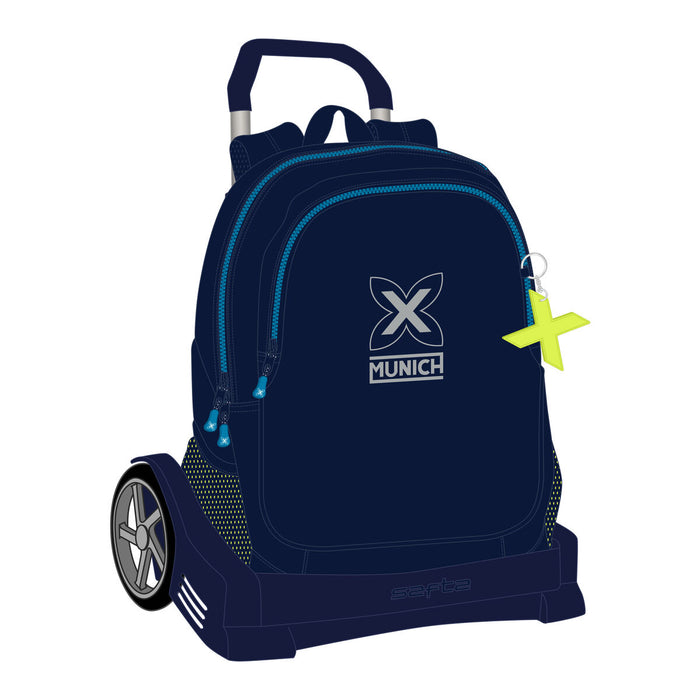 Ghiozdan cu Roți Munich Nautic Bleumarin 32 x 44 x 16 cm