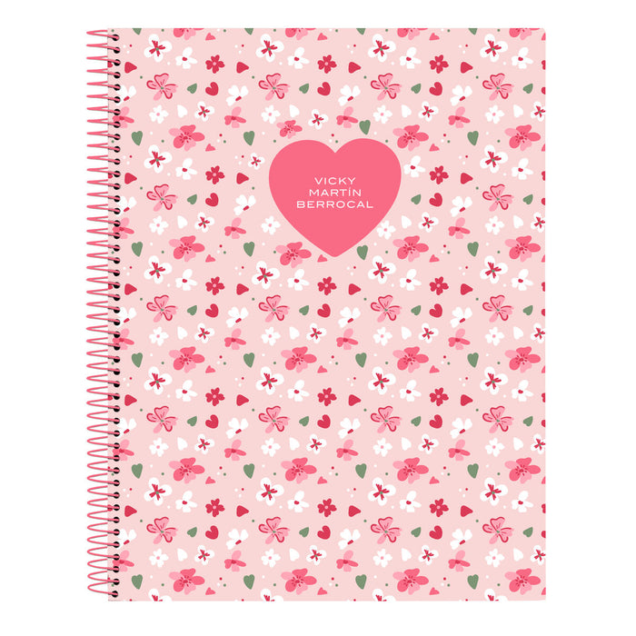 Notebook Vicky Martín Berrocal In bloom Roz A4 120 Frunze