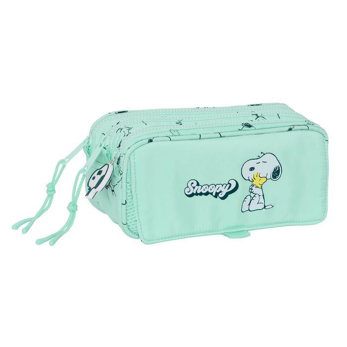Penar triplu Snoopy Groovy Verde 21,5 x 10 x 8 cm