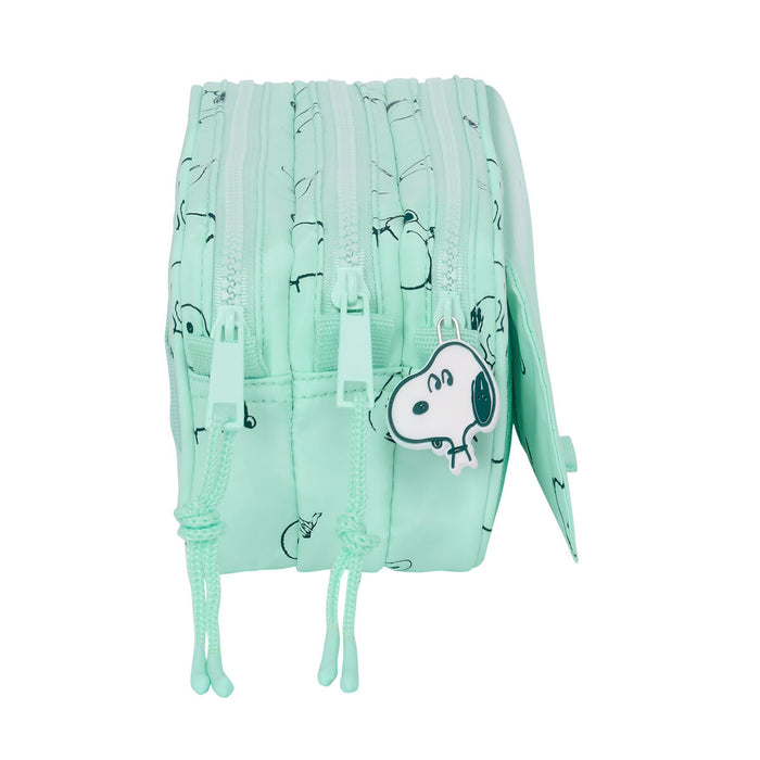 Penar triplu Snoopy Groovy Verde 21,5 x 10 x 8 cm
