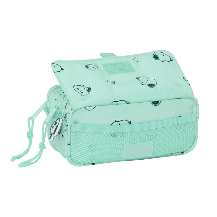 Penar triplu Snoopy Groovy Verde 21,5 x 10 x 8 cm