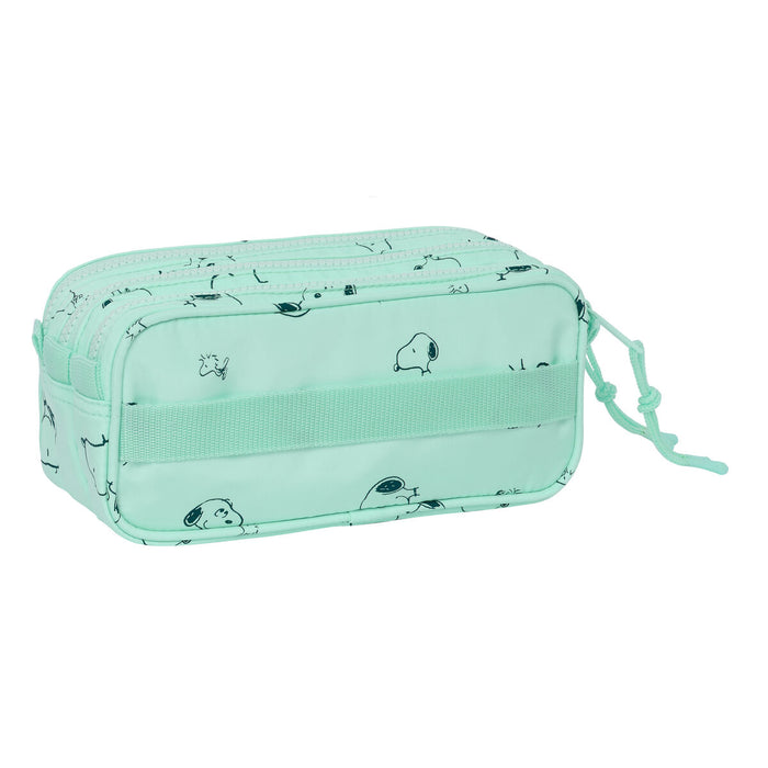 Penar triplu Snoopy Groovy Verde 21,5 x 10 x 8 cm