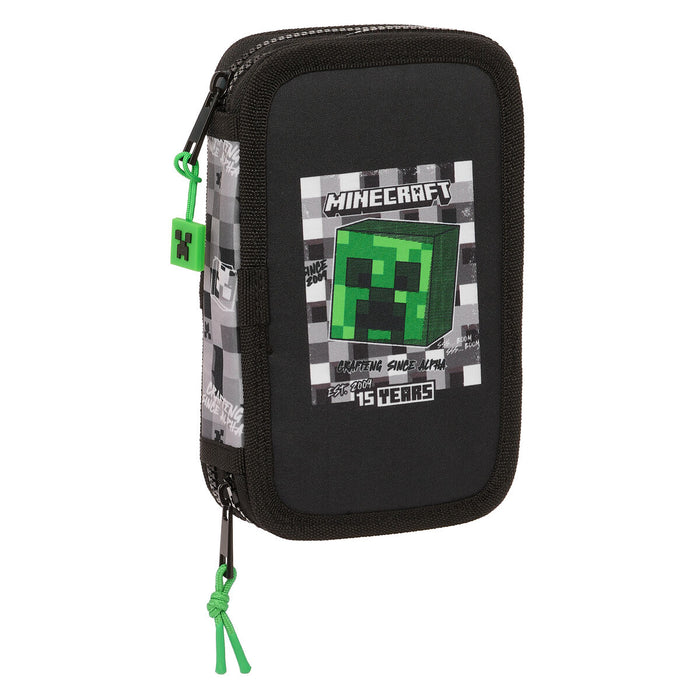 Creion dublu Minecraft Negru Verde Gri 12.5 x 19.5 x 4 cm (28 Piese)