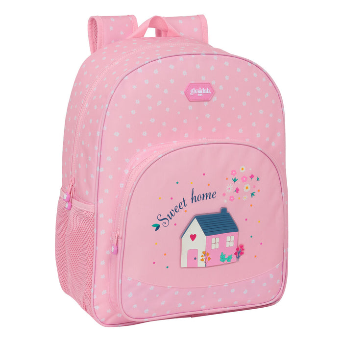 Ghiozdan Glow Lab Sweet home Roz 33 x 42 x 14 cm