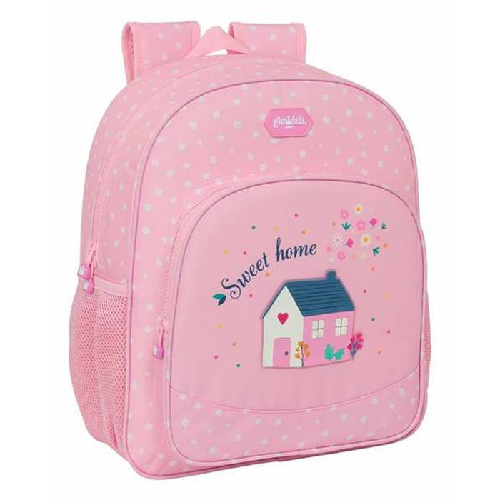 Ghiozdan Glow Lab Sweet home Roz 32 X 38 X 12 cm