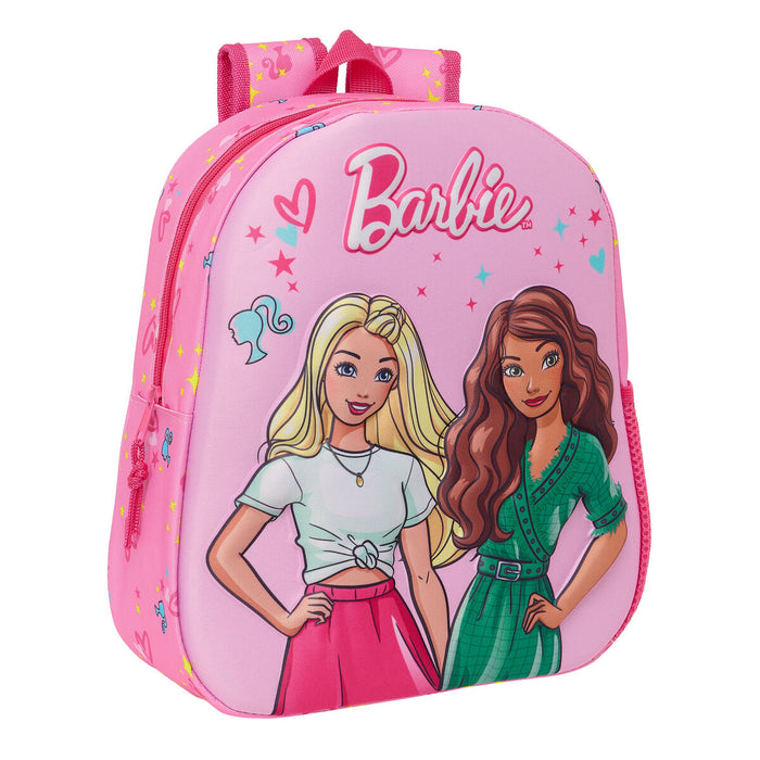 Ghiozdan 3D Barbie Roz Fucsia 27 x 33 x 10 cm