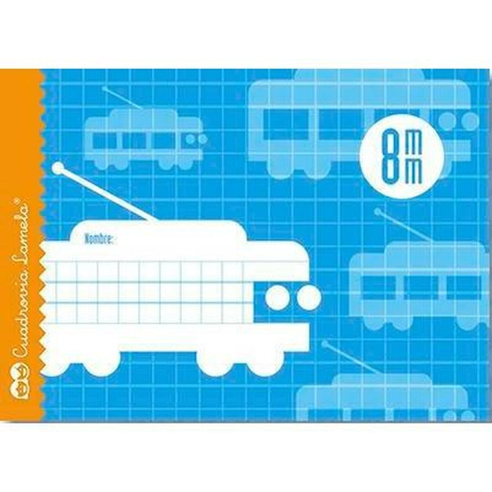 Notebook Lamela 8X8 8MM 25 Unități Foi tip grilă Albastru Sfert (25 Piese)