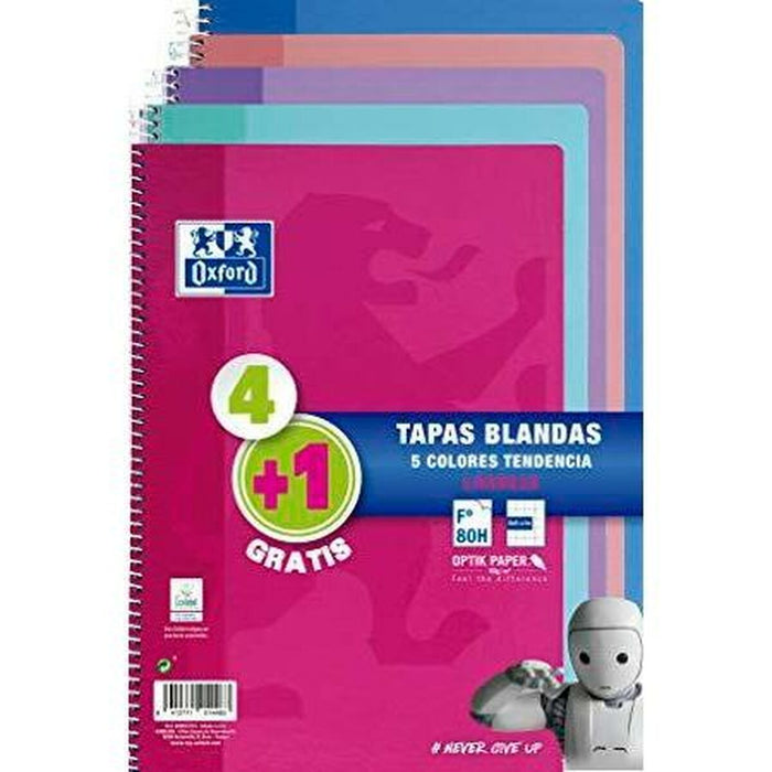 Notebook Oxford Multicolor Din A4 5 Piese 80 Frunze