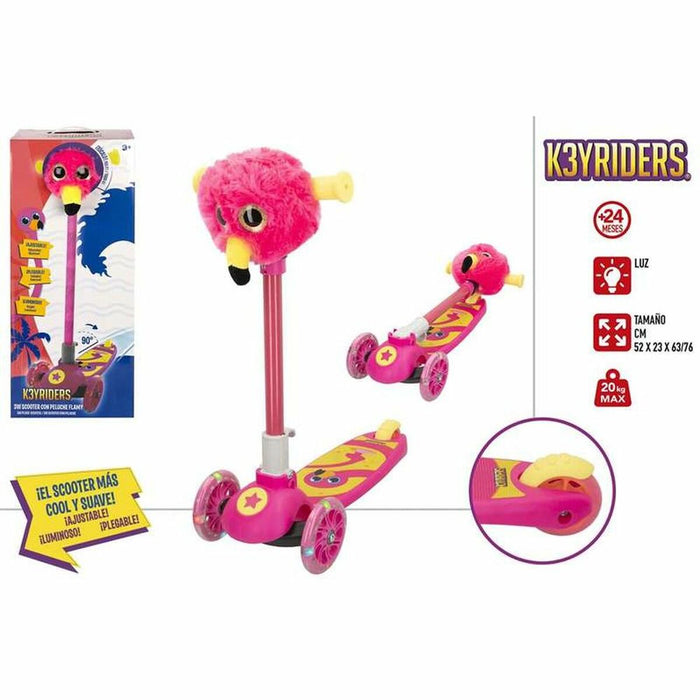 Trotinetă Pat Avenue Scuter 3 roți Flamingo roz (25 x 17 x 60 cm)