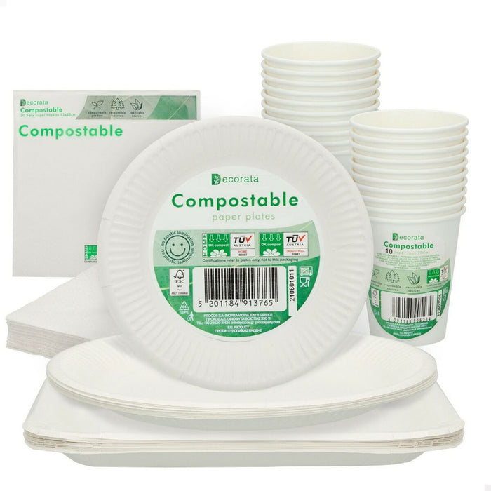 Set Articole de Sărbătoare Procos Alb (70 piezas)