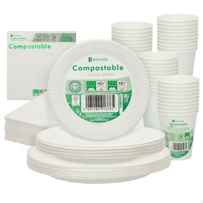 Set Articole de Sărbătoare Procos Alb (180 Piese)