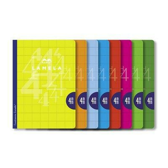 Notebook Lamela 4X4 4MM 50 Frunze 10 Unități Foi tip grilă A4 Multicolor (10 Piese)