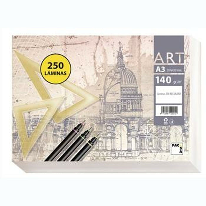 Hârtie de desen Pacsa ART Alb A3 250 Frunze