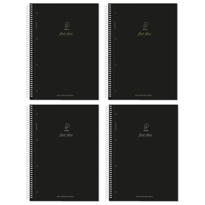 Set de caiete Pacsa First Class 4 Piese Negru A4 120 Frunze (4 Unități)