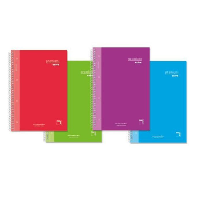 Notebook Pacsa Micro perforat 5 mm Capac dur Multicolor A4 120 Frunze (4 Piese)