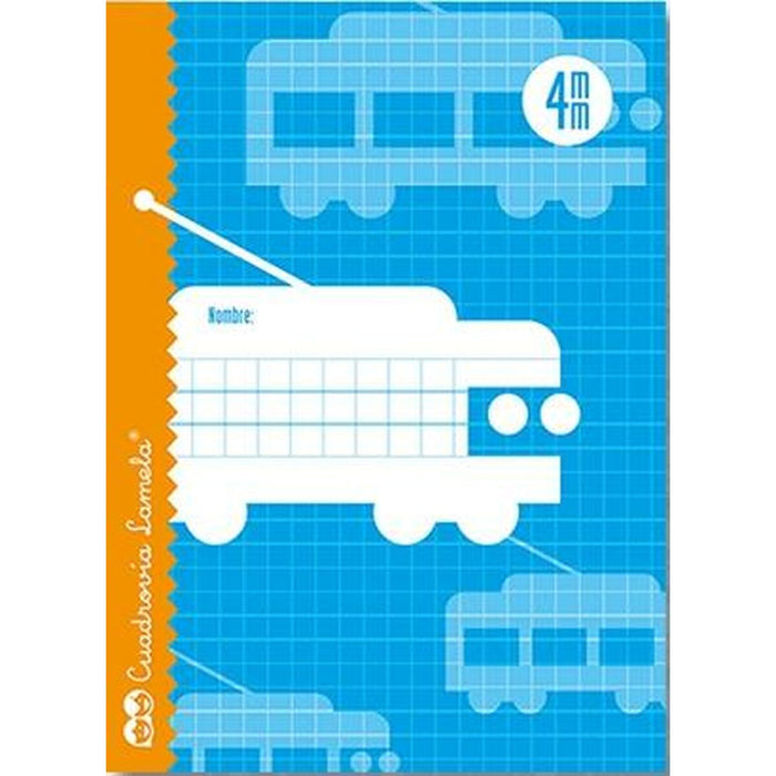 Notebook Lamela 4X4 4MM 30 Frunze Foi tip grilă Albastru Sfert (15 Piese)
