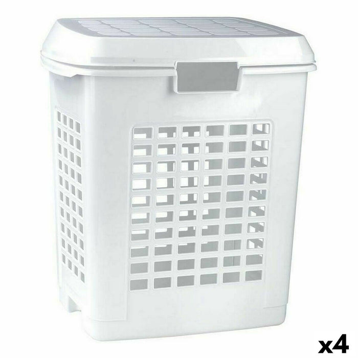 Coș pentru rufe murdare Alb 50 L (4 Unități)